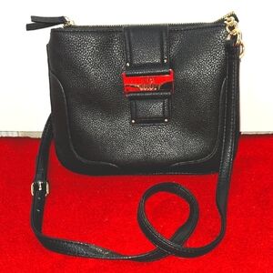 Juicy Couture Black Faux Leather Crossbody Bag " Like New"